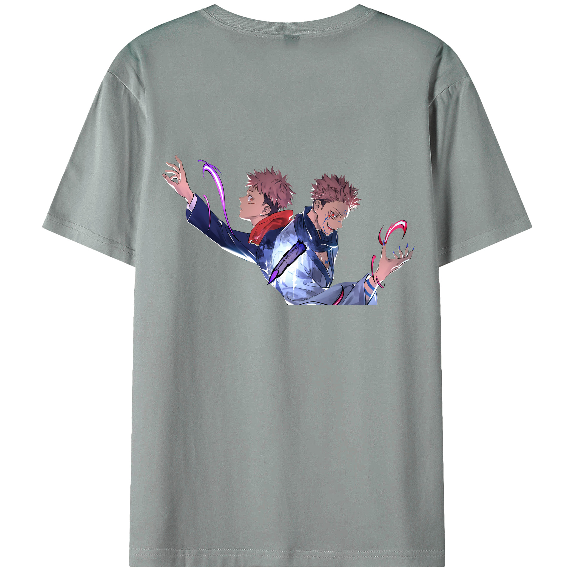 （画像用） 呪術廻戦 Jujutsu Kaisen 綿100％ メンズ半袖Tシャツ（バックプリント） 通気性